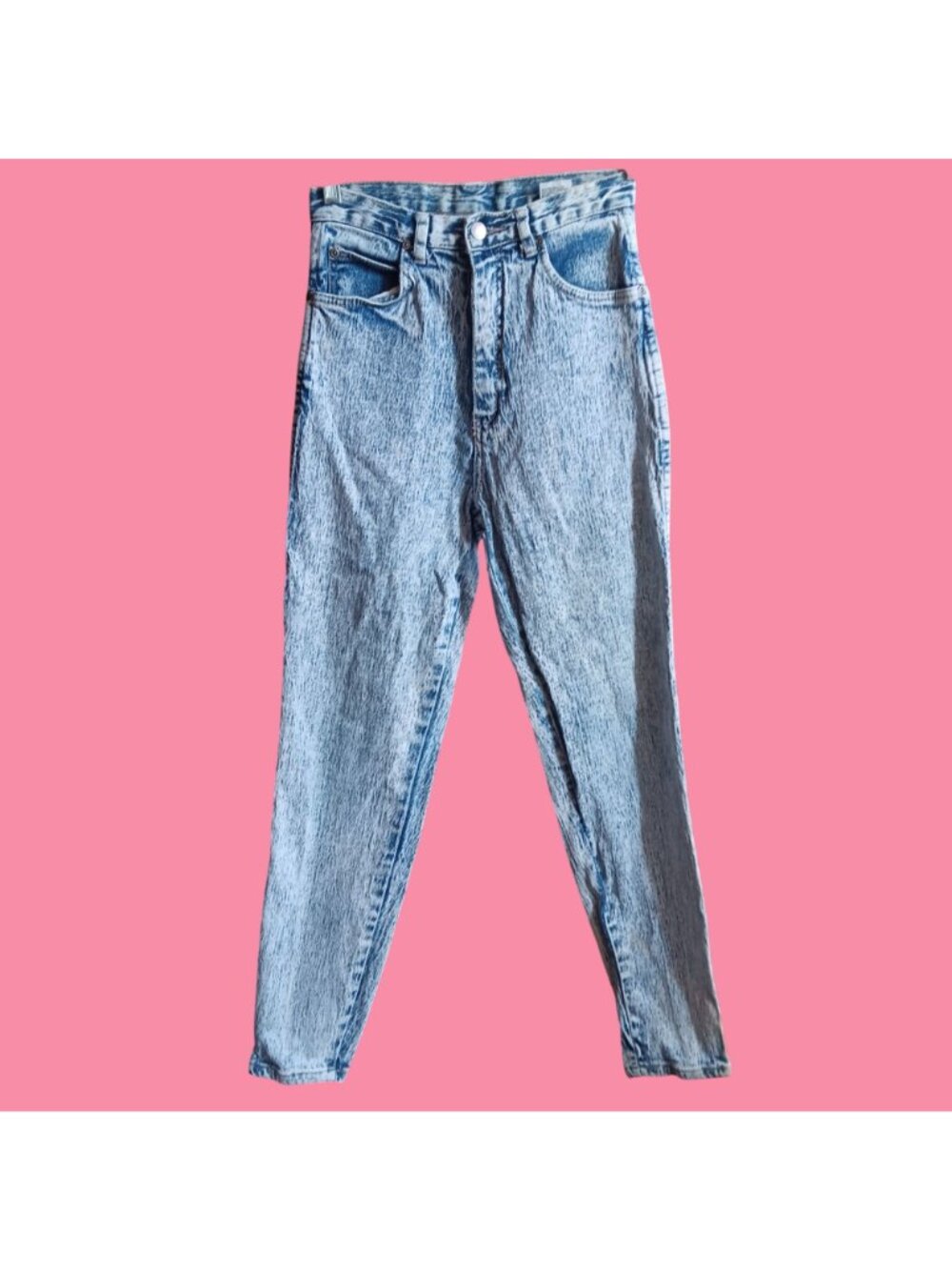 True Vintage sz 9 Jeans 1990's Acid Wash Stretch Preppy  25x29 High waist